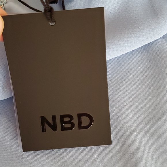 NWT NBD Womens Yani Mini Plunge Open Back Cutout French Light Blue Dress Size XL - Picture 12 of 13